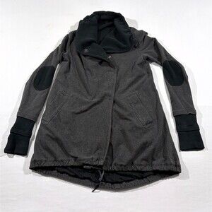 Lululemon Gratitude Wrap Jacket Womens Gray Snap Up Sweater Grunge Punk Sz 4